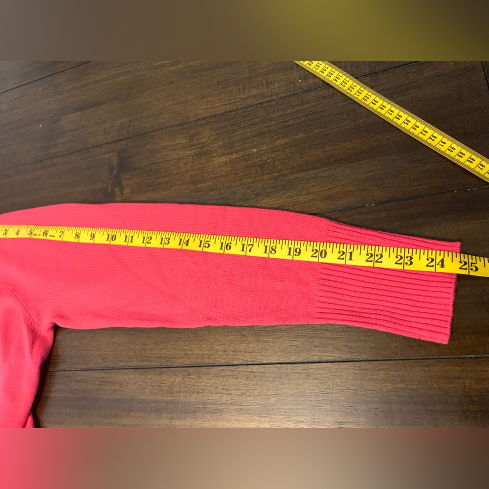 New York & Company Hot Pink Long Sleeve V-neck Pullover Sweater Hoodie Sz: Large - Picture 6 of 11
